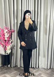 Veste longue en noir