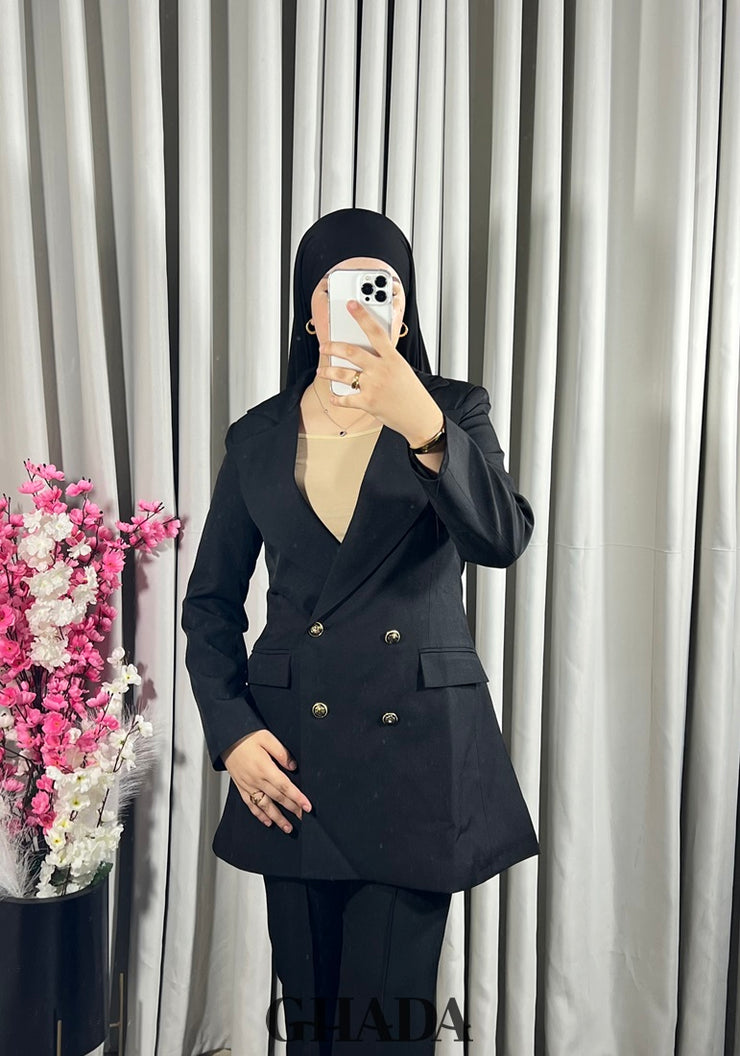 Veste longue en noir