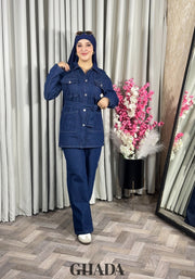 Ensemble en denim bleu