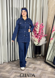 Ensemble en denim bleu