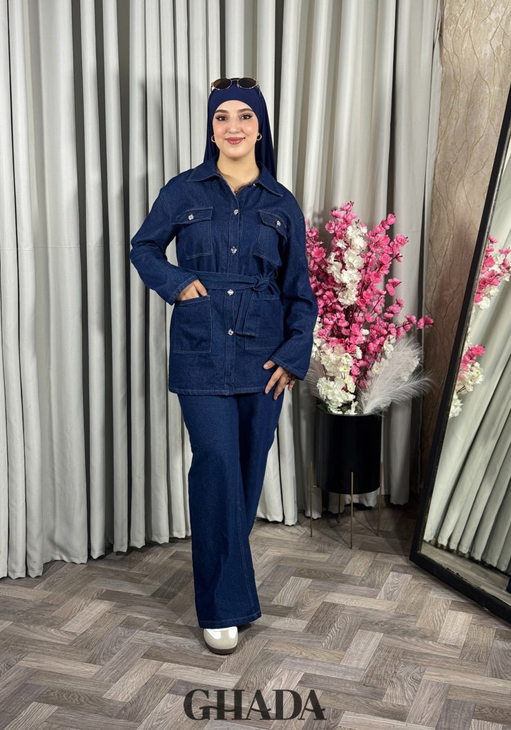 Ensemble en denim bleu