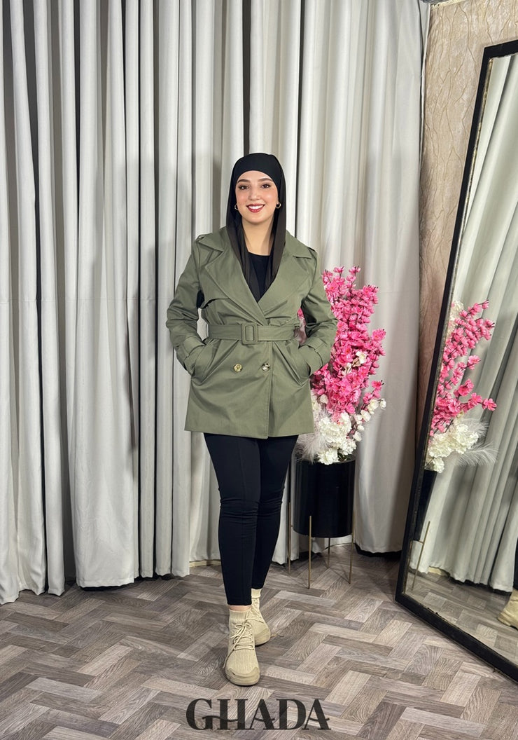 Trench-coat en vert kaki