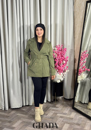 Trench-coat en vert kaki
