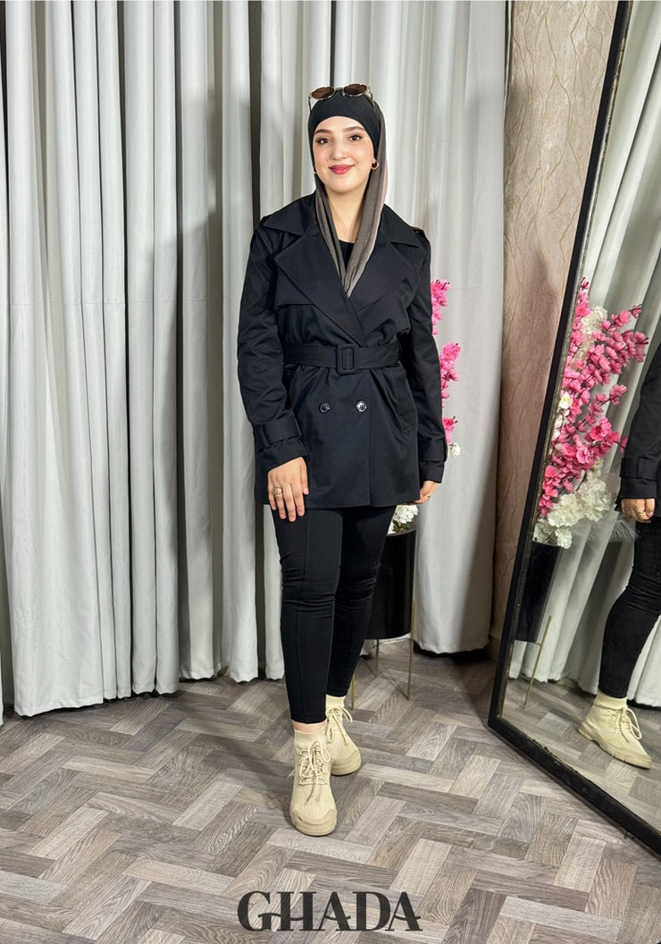 Trench-coat en noir
