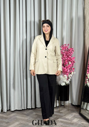 Veste en simili-cuir beige