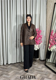 Veste en simili-cuir marron