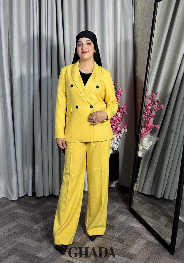 Ensemble tailleur en jaune