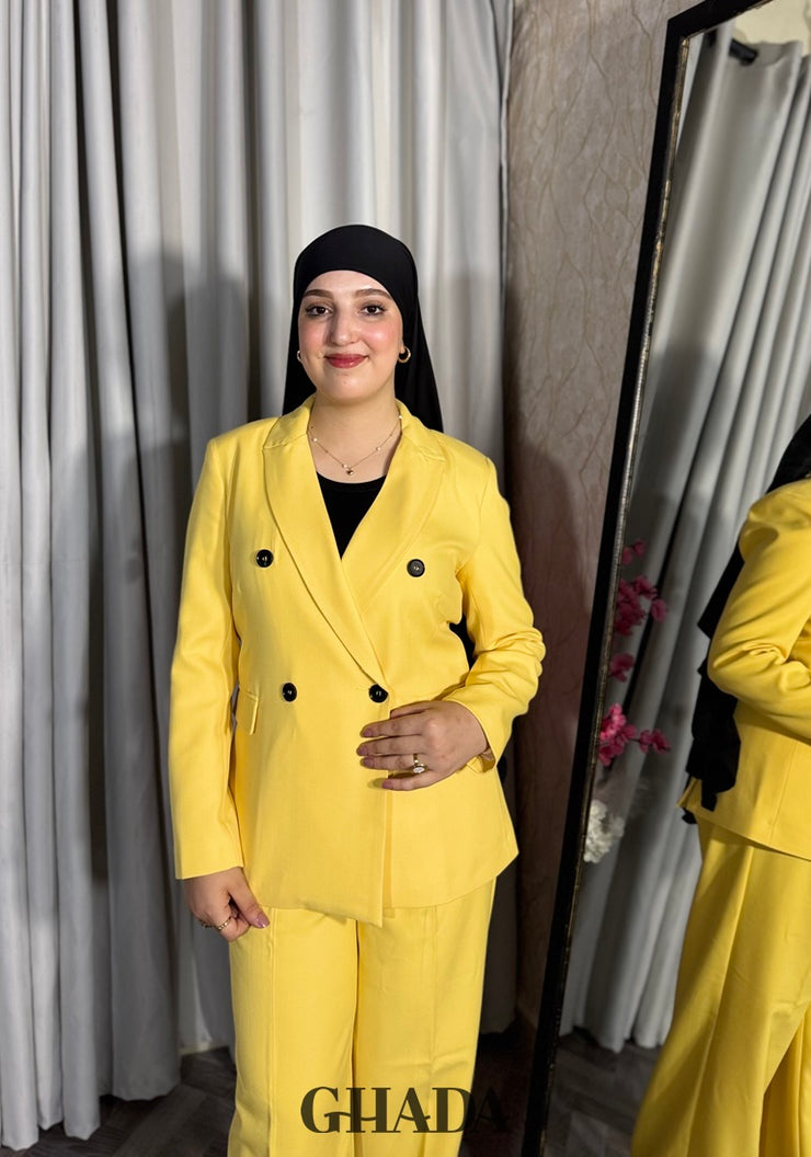 Ensemble tailleur en jaune