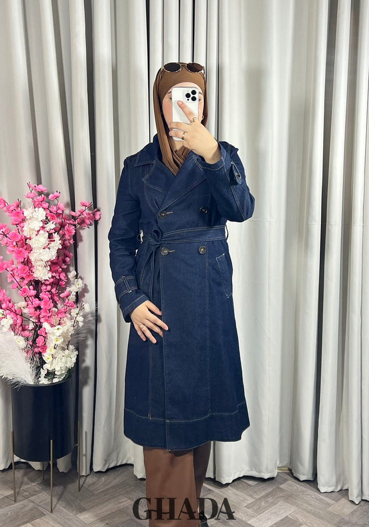 Trench long en denim