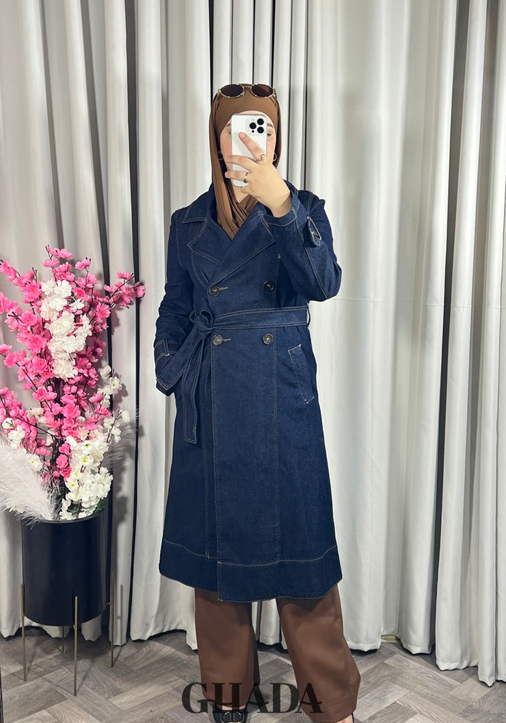 Trench long en denim