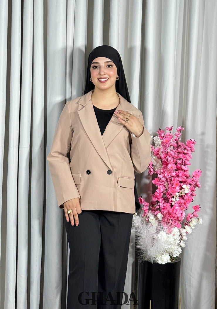 Veste courte en beige sable
