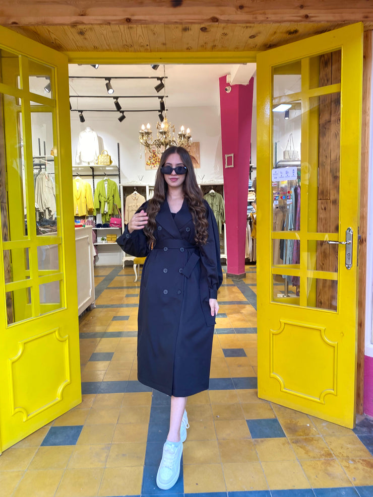 Trench long en noir