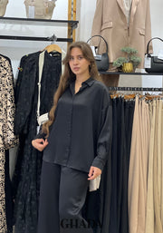 Ensemble satiné en noir