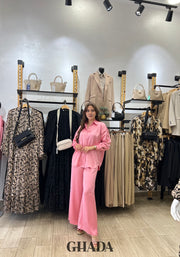 Ensemble satiné en rose