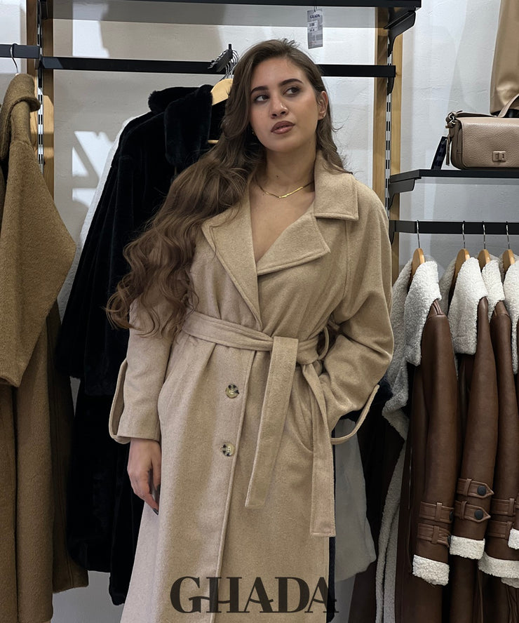 Manteau long en beige