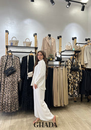 Ensemble satiné en blanc