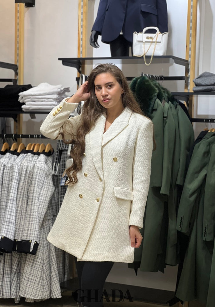 Veste blanche en tweed