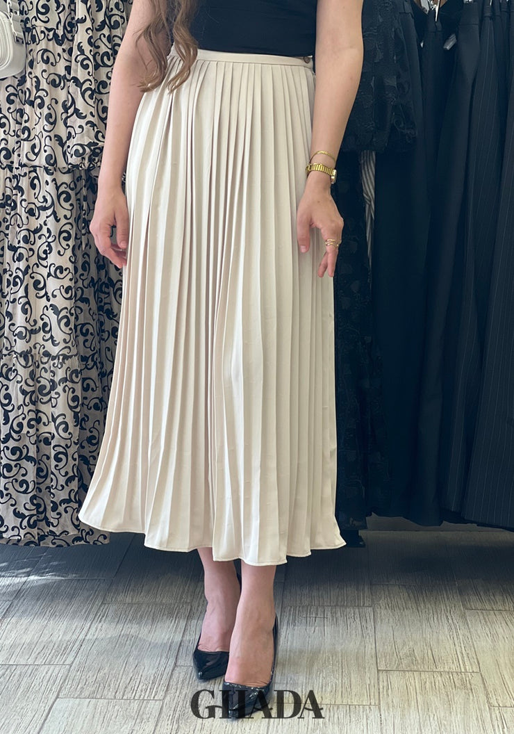Jupe plissée en beige clair