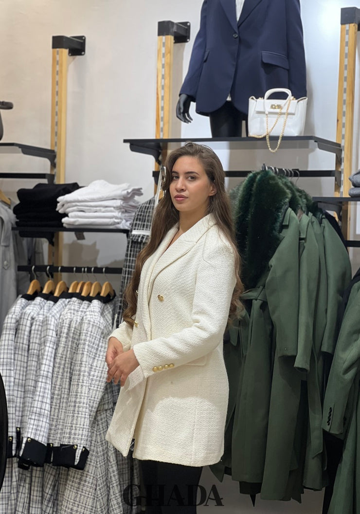 Veste blanche en tweed