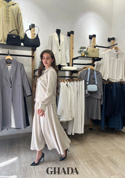 Ensemble avec jupe en beige sable