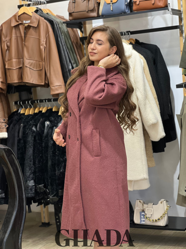 Manteau long double boutonnage