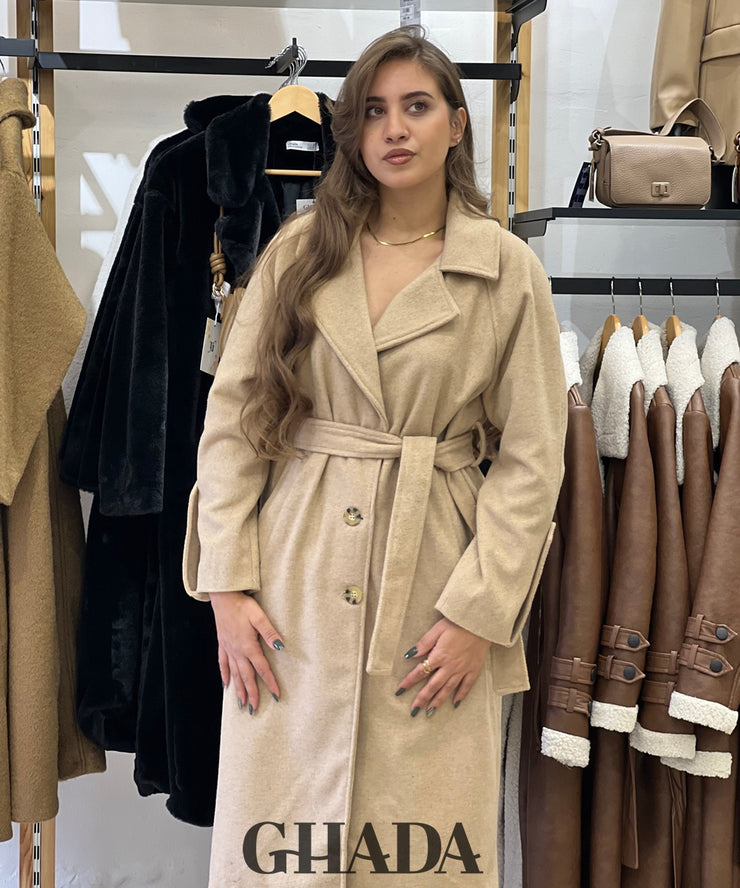 Manteau long en beige