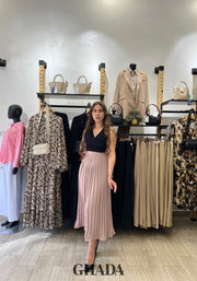 Jupe plissée en beige