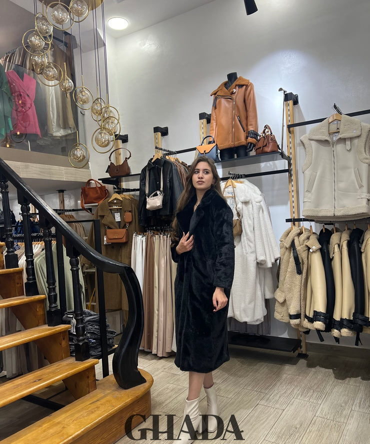 Manteau long en noir