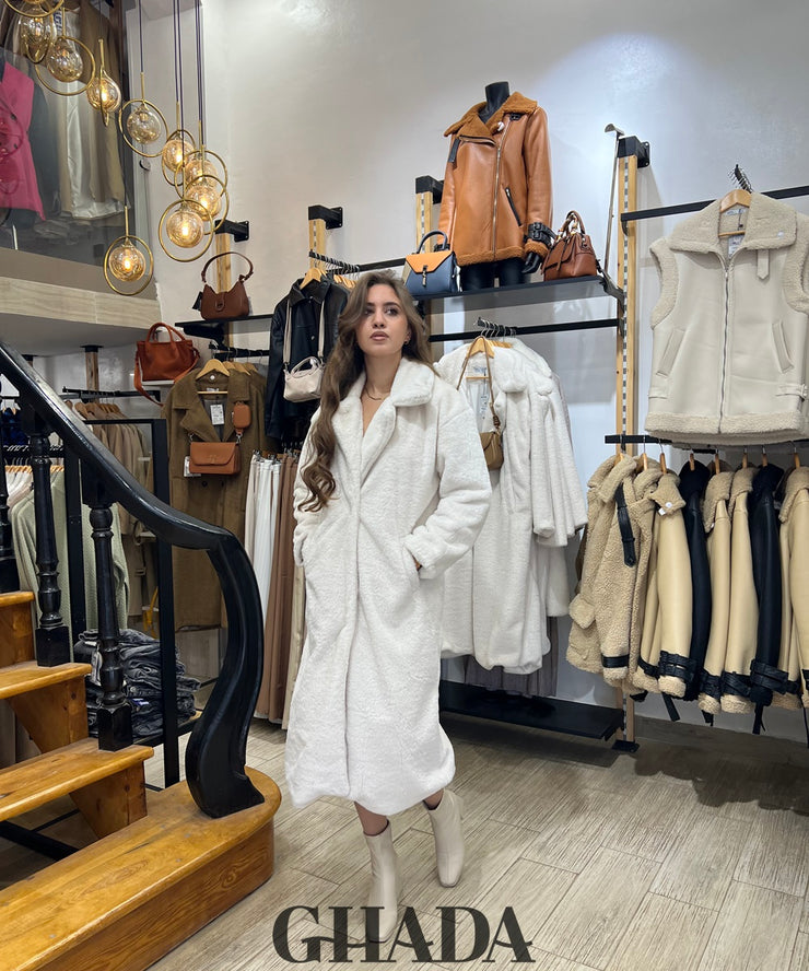 Manteau long en blanc