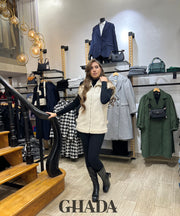 Gilet beige en simili cuir