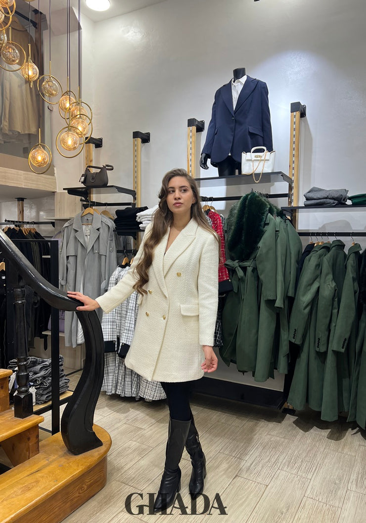 Veste blanche en tweed