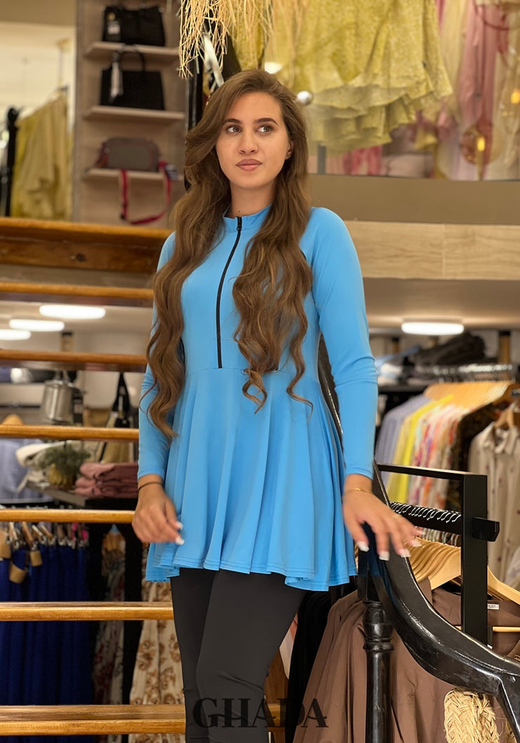 Maillot de bain burkini en bleu ciel