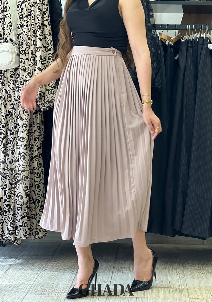 Jupe plissée en beige