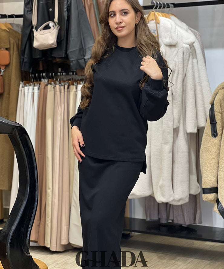 Ensemble en maille avec jupe