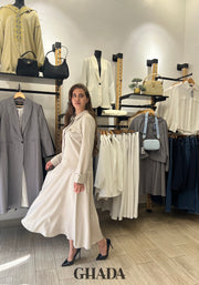 Ensemble avec jupe en beige sable