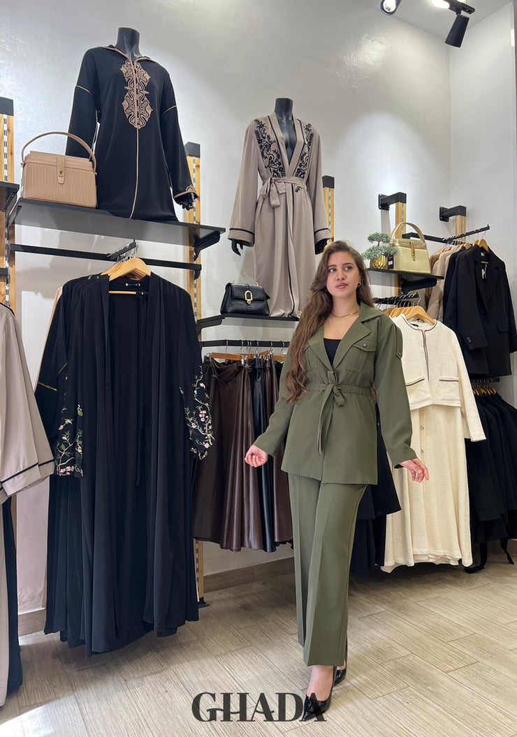 Ensemble en vert kaki - Veste et pantalon