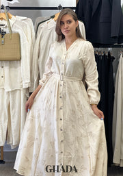 Robe longue à motif brodé