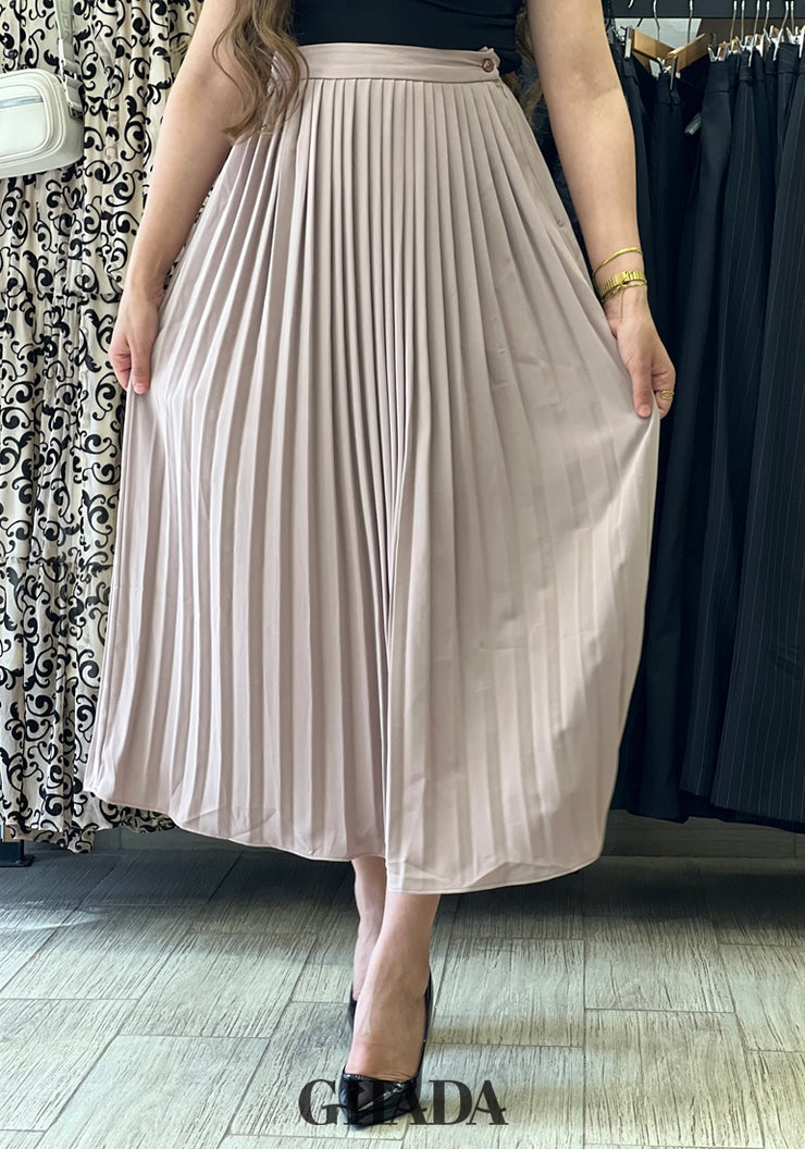 Jupe plissée en beige
