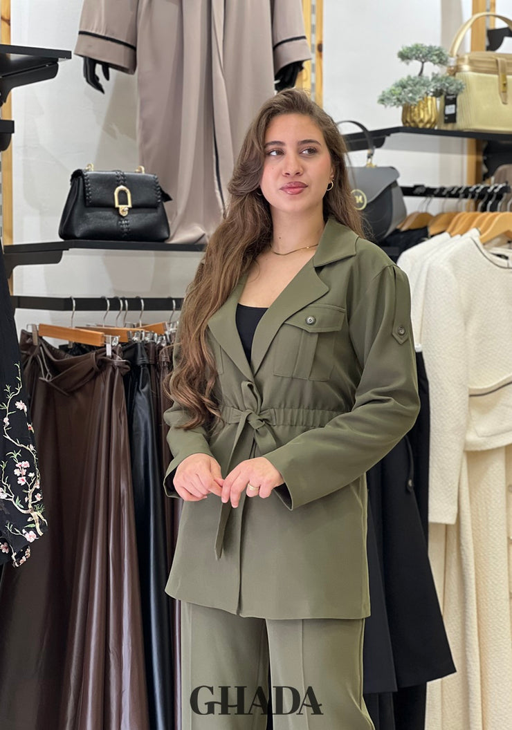 Ensemble en vert kaki - Veste et pantalon