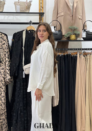 Ensemble satiné en blanc