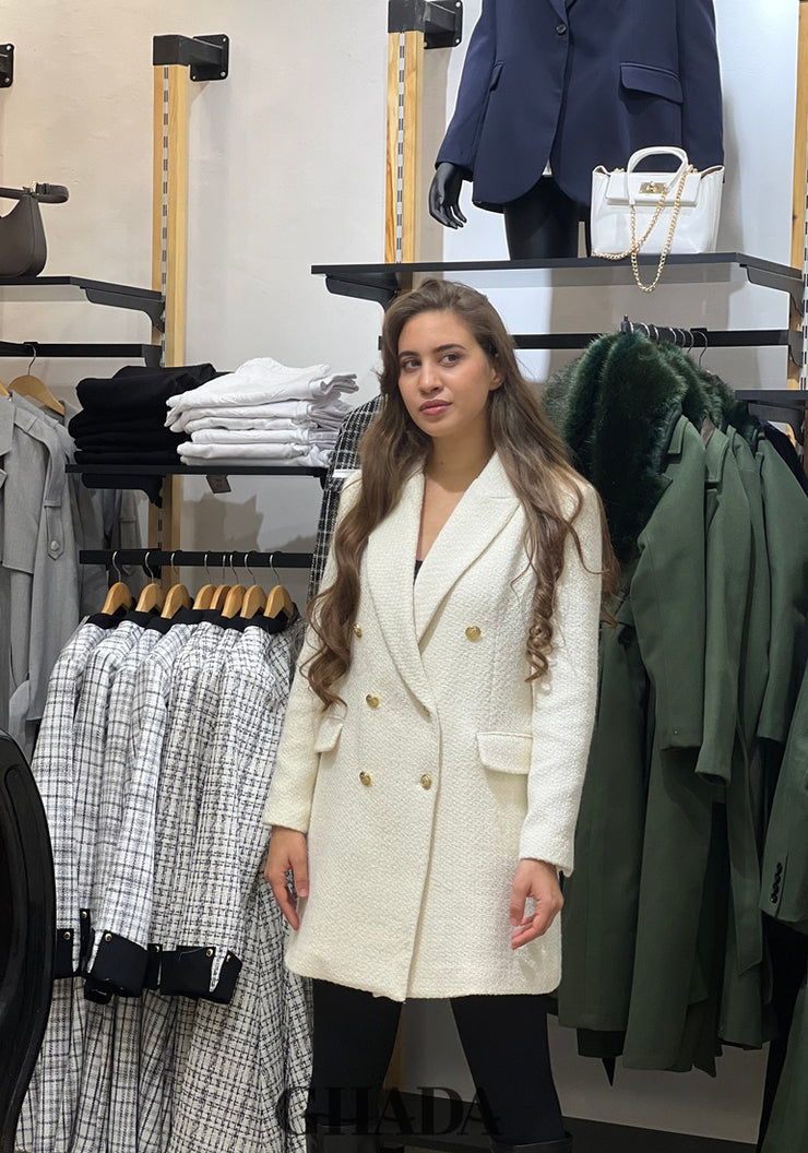 Veste blanche en tweed