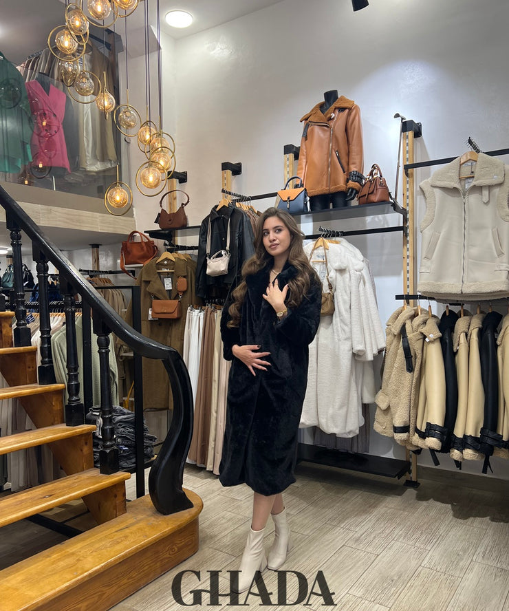 Manteau long en noir