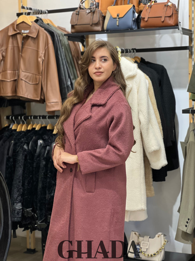 Manteau long double boutonnage