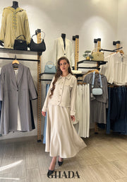 Ensemble avec jupe en beige sable