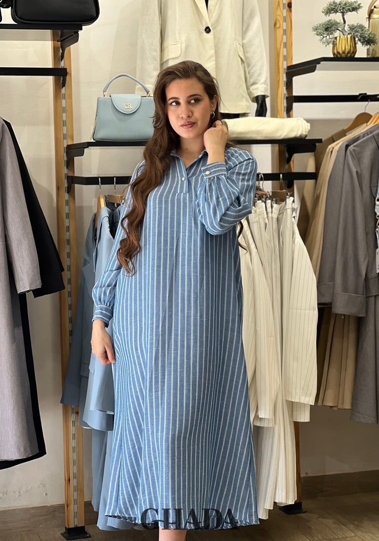 Robe - chemise à rayures