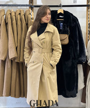 Trench long en beige foncé
