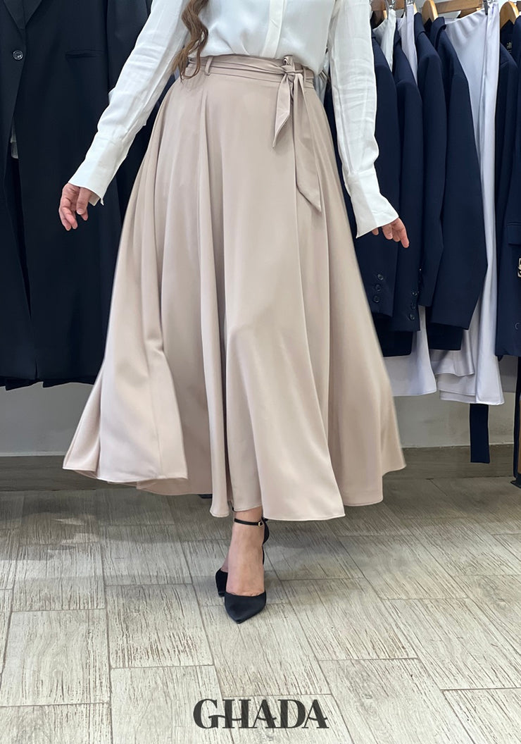 Jupe longue en beige