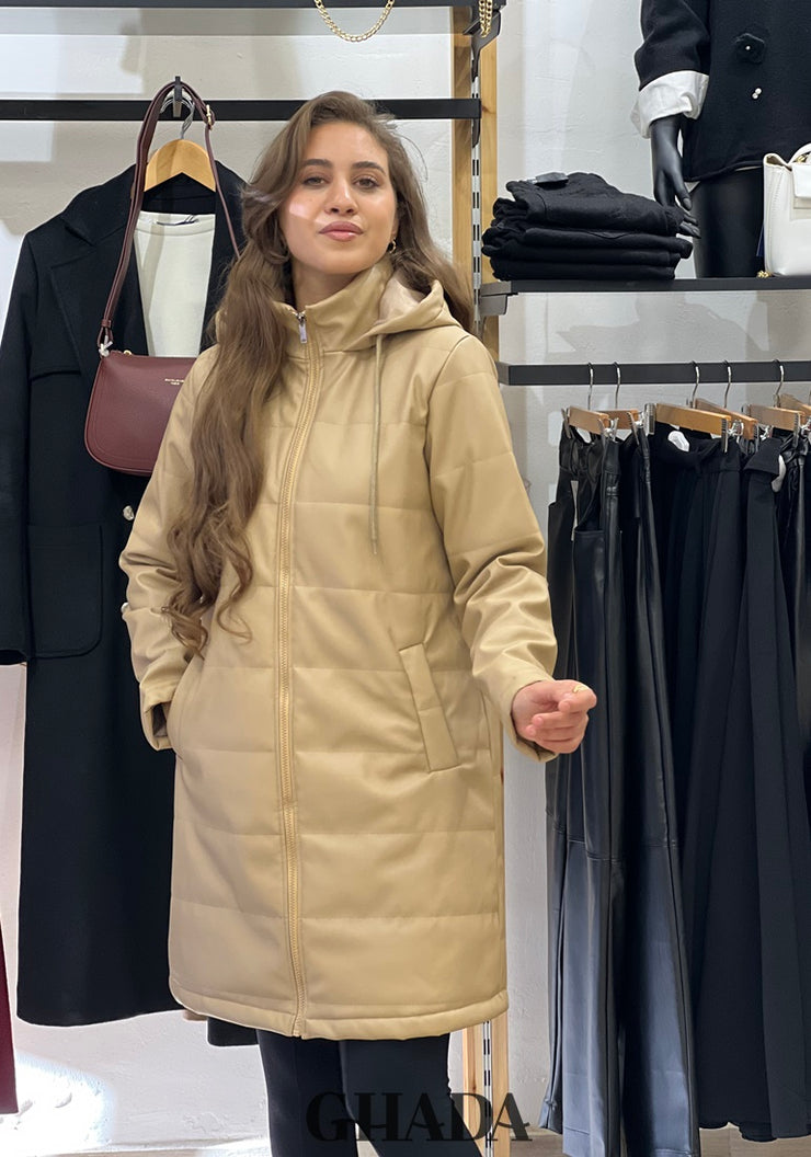 Doudoune en beige foncé