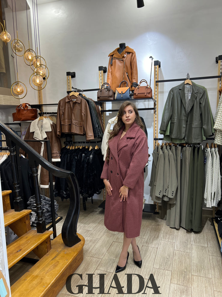 Manteau long double boutonnage