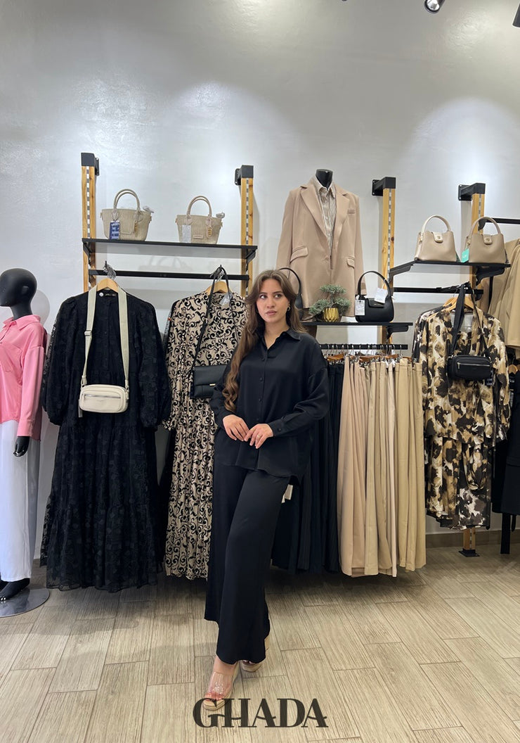 Ensemble satiné en noir